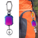 Maxbell ID Card Holder Keyring Portable ID Badge Key Reel for Hiking Travel Climbing violet