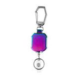 Maxbell ID Card Holder Keyring Portable ID Badge Key Reel for Hiking Travel Climbing violet
