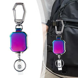 Maxbell ID Card Holder Keyring Portable ID Badge Key Reel for Hiking Travel Climbing violet