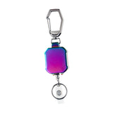 Maxbell ID Card Holder Keyring Portable ID Badge Key Reel for Hiking Travel Climbing violet