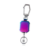 Maxbell ID Card Holder Keyring Portable ID Badge Key Reel for Hiking Travel Climbing violet
