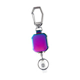 Maxbell ID Card Holder Keyring Portable ID Badge Key Reel for Hiking Travel Climbing violet