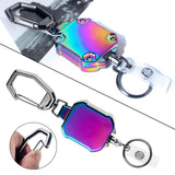 Maxbell ID Card Holder Keyring Portable ID Badge Key Reel for Hiking Travel Climbing violet