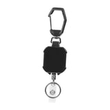 Maxbell ID Card Holder Keyring Portable ID Badge Key Reel for Hiking Travel Climbing black