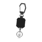 Maxbell ID Card Holder Keyring Portable ID Badge Key Reel for Hiking Travel Climbing black