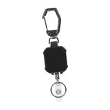 Maxbell ID Card Holder Keyring Portable ID Badge Key Reel for Hiking Travel Climbing black