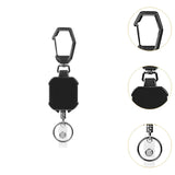 Maxbell ID Card Holder Keyring Portable ID Badge Key Reel for Hiking Travel Climbing black
