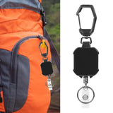 Maxbell ID Card Holder Keyring Portable ID Badge Key Reel for Hiking Travel Climbing black