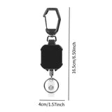 Maxbell ID Card Holder Keyring Portable ID Badge Key Reel for Hiking Travel Climbing black