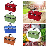 Maxbell Insulated Picnic Basket Folding Grocery Bag for Backpacking Barbecue Camping Red