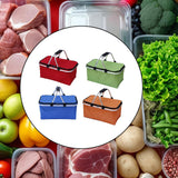 Maxbell Insulated Picnic Basket Folding Grocery Bag for Backpacking Barbecue Camping Red