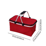 Maxbell Insulated Picnic Basket Folding Grocery Bag for Backpacking Barbecue Camping Red
