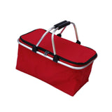 Maxbell Insulated Picnic Basket Folding Grocery Bag for Backpacking Barbecue Camping Red