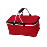 Maxbell Insulated Picnic Basket Folding Grocery Bag for Backpacking Barbecue Camping Red