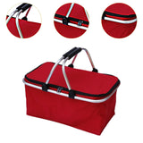 Maxbell Insulated Picnic Basket Folding Grocery Bag for Backpacking Barbecue Camping Red