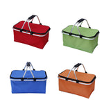 Maxbell Insulated Picnic Basket Folding Grocery Bag for Backpacking Barbecue Camping Red