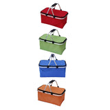 Maxbell Insulated Picnic Basket Folding Grocery Bag for Backpacking Barbecue Camping Red