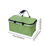 Maxbell Insulated Picnic Basket Folding Grocery Bag for Backpacking Barbecue Camping Green