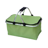 Maxbell Insulated Picnic Basket Folding Grocery Bag for Backpacking Barbecue Camping Green