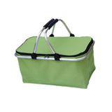Maxbell Insulated Picnic Basket Folding Grocery Bag for Backpacking Barbecue Camping Green