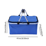 Maxbell Insulated Picnic Basket Folding Grocery Bag for Backpacking Barbecue Camping Blue