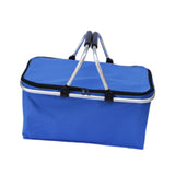 Maxbell Insulated Picnic Basket Folding Grocery Bag for Backpacking Barbecue Camping Blue