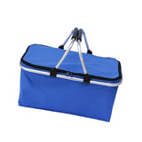 Maxbell Insulated Picnic Basket Folding Grocery Bag for Backpacking Barbecue Camping Blue