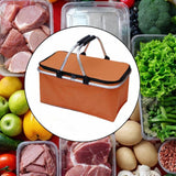 Maxbell Insulated Picnic Basket Folding Grocery Bag for Backpacking Barbecue Camping Orange