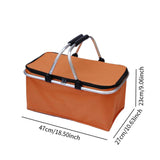 Maxbell Insulated Picnic Basket Folding Grocery Bag for Backpacking Barbecue Camping Orange