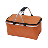 Maxbell Insulated Picnic Basket Folding Grocery Bag for Backpacking Barbecue Camping Orange
