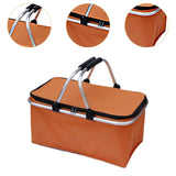 Maxbell Insulated Picnic Basket Folding Grocery Bag for Backpacking Barbecue Camping Orange