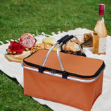 Maxbell Insulated Picnic Basket Folding Grocery Bag for Backpacking Barbecue Camping Orange