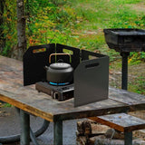 Maxbell Camping Stove Windshield Folding Compact with Carrying Bag for Hiking Picnic 50x24.8x25cm