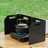 Maxbell Camping Stove Windshield Folding Compact with Carrying Bag for Hiking Picnic 50x24.8x25cm