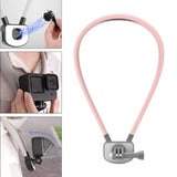 Maxbell Selfie Neck Holder Mount Versatile Adjustable for Action Cameras Accessories Pink