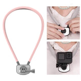 Maxbell Selfie Neck Holder Mount Versatile Adjustable for Action Cameras Accessories Pink