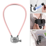Maxbell Selfie Neck Holder Mount Versatile Adjustable for Action Cameras Accessories Pink
