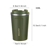 Maxbell Vacuum Insulated Tumbler 380ml Portable Leakproof Stainless Steel Travel Mug Green