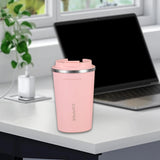 Maxbell Vacuum Insulated Tumbler 380ml Portable Leakproof Stainless Steel Travel Mug Pink