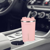 Maxbell Vacuum Insulated Tumbler 380ml Portable Leakproof Stainless Steel Travel Mug Pink