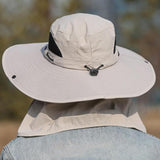 Maxbell Mens Fishing Cap Breathable Foldable Beach Cap for Hiking Gardening Climbing