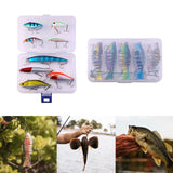 Maxbell Multi Jointed Fishing Lures Portable Lifelike Swimbaits for Trout Perch Pond 8pcs