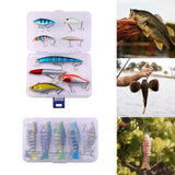 Maxbell Multi Jointed Fishing Lures Portable Lifelike Swimbaits for Trout Perch Pond 8pcs