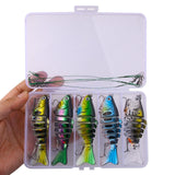Maxbell Multi Jointed Fishing Lures Portable Lifelike Swimbaits for Trout Perch Pond 10pcs
