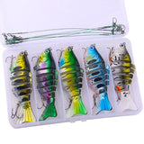 Maxbell Multi Jointed Fishing Lures Portable Lifelike Swimbaits for Trout Perch Pond 10pcs