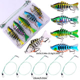 Maxbell Multi Jointed Fishing Lures Portable Lifelike Swimbaits for Trout Perch Pond 10pcs