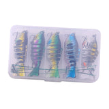 Maxbell Multi Jointed Fishing Lures Portable Lifelike Swimbaits for Trout Perch Pond 10pcs