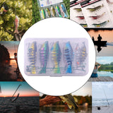 Maxbell Multi Jointed Fishing Lures Portable Lifelike Swimbaits for Trout Perch Pond 10pcs