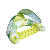 Maxbell Pool Float with Canopy with Cup Holder Compact Lounger for Lake Summer Beach green