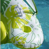 Maxbell Pool Float with Canopy with Cup Holder Compact Lounger for Lake Summer Beach green